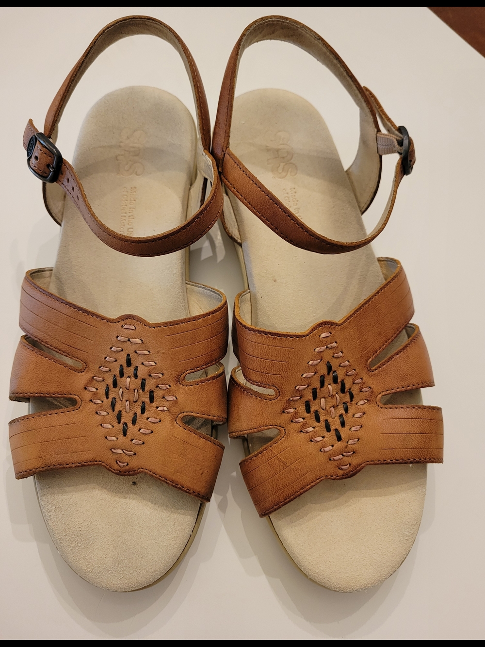SAS Huarache Women's Tan Leather Slingback Sandals 10W